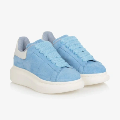 Alexander Mcqueen Blue Suede Leather Trainers