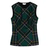 Alexander Mcqueen Wool Tartan Top In Green