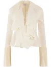 Alexander Mcqueen Ruffle-detailing Blouse In Nude