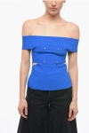 ALEXANDER MCQUEEN BOAT NECK TOP WITH CUT OUT DETAIL