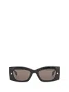 Alexander Mcqueen Womens Black-black-smoke Am0426s Rectangular-frame Recycled-acetate Sunglasses In Black