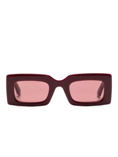 Alexander Mcqueen Bold Rectangle-frame Sunglasses In Red