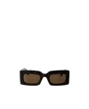 Alexander Mcqueen Bold Tortoiseshell Rectangle-frame Sunglasses In Black