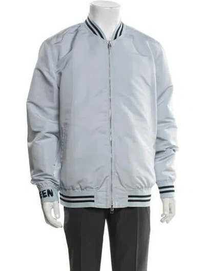 Pre-owned Alexander Mcqueen Bomber Jacket In Blue