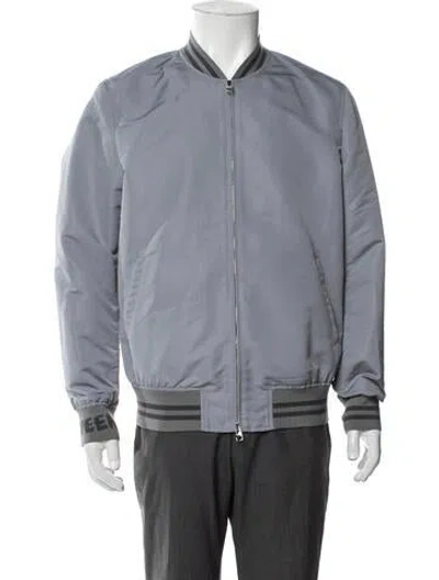 Pre-owned Alexander Mcqueen Bomber Jacket In Blue