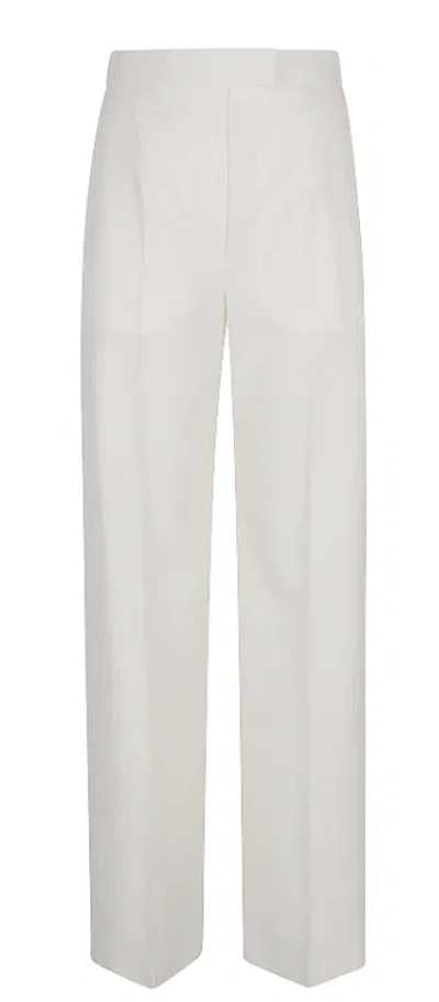 Alexander Mcqueen Bone Wool Trousers In White