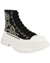 Alexander Mcqueen Crystal Embellished Tread Slick Boots Woman Ankle Boots Black Size 7 Cotton In Black
