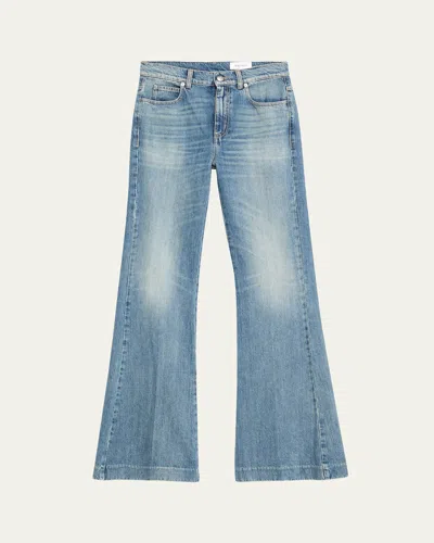 Alexander Mcqueen Boot-cut Leg Denim Pants In Blue