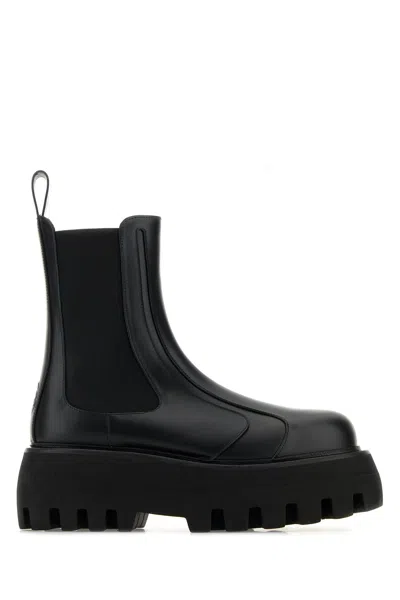 ALEXANDER MCQUEEN ALEXANDER MCQUEEN BLACK LEATHER CHELSEA SOFA ANKLE BOOTS