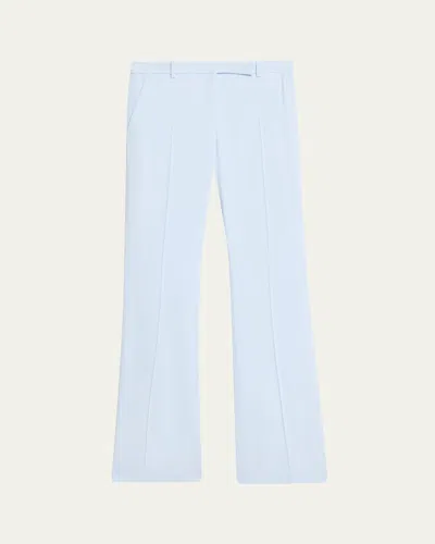 Alexander Mcqueen Bootcut Leaf Crepe Pants In Blue