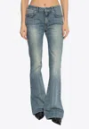 Alexander Mcqueen Bootcut Wide-leg Jeans In Blue