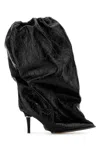 Alexander Mcqueen Elegant Black Leather Ankle Boots With 10.5 Cm Heel