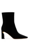 Alexander Mcqueen Ankle Boots Fabric Pointed Toe In Black