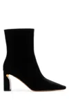 Alexander Mcqueen Ankle Boots Fabric Pointed Toe In Black