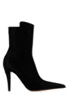 Alexander Mcqueen Birdee 105 Satin Ankle Boots In Black