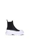 Alexander Mcqueen Round Toe Chelsea Ankle Boots In Black