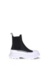 Alexander Mcqueen Round Toe Chelsea Ankle Boots In Black