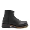 Alexander Mcqueen Chunky Sole Round Toe Studded Ankle Boots In Black