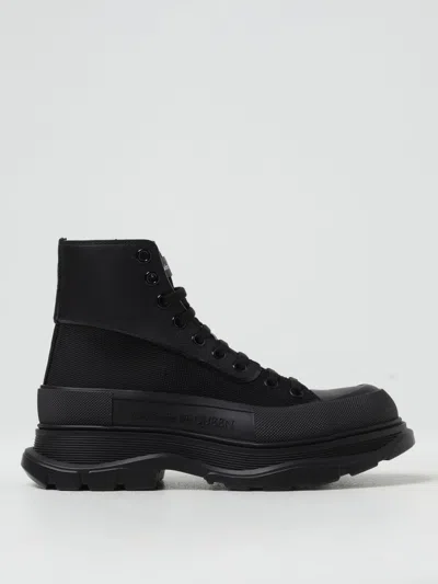 Alexander Mcqueen Alexander Mc Queen Black Canvas Tread Slick Boots