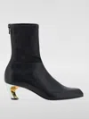 Alexander Mcqueen Leather Booties With Statement Heel 6cm In Schwarz