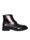 Alexander Mcqueen Leather Ankle Boot In Black