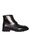 Alexander Mcqueen Leather Ankle Boot In Black