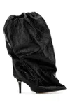 Alexander Mcqueen Elegant Black Leather Ankle Boots With 10.5 Cm Heel In Black