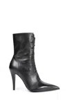 Alexander Mcqueen Leather Ankle Boots In Black