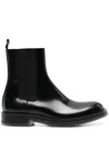 Alexander Mcqueen Calf Leather Chelsea Float Boots In Black