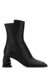 Alexander Mcqueen Leather Boots Crush In Black