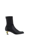 Alexander Mcqueen Armadillo Leather Boots In Blacksilvergold