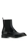 Alexander Mcqueen Calf Leather Chelsea Float Boots In Black