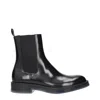 Alexander Mcqueen Calf Leather Chelsea Float Boots In Black