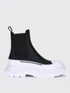 Alexander Mcqueen Chunky Outsole Cap Toe Chelsea Boots In Black