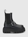 Alexander Mcqueen Ankle Boots With Buckle And Chunky Sole In Black
