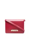 Alexander Mcqueen Four Ring Shoulder Bag In Burdeos