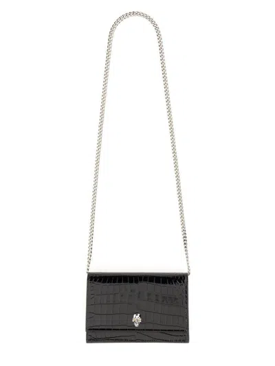 Alexander Mcqueen Borsa Mini Skull In Black