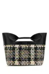 Alexander Mcqueen Small The Bow Tweed Tote Bag In Multicolor