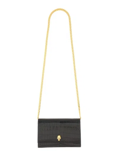 Alexander Mcqueen Borsa Skull Mini In Black