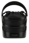Alexander Mcqueen Women Black Leather The Rise Bucket Bag In Black