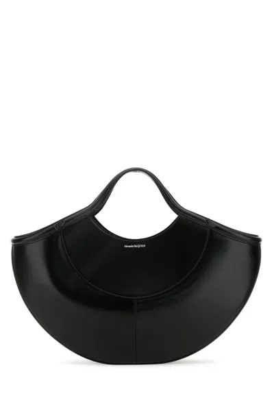 ALEXANDER MCQUEEN ALEXANDER MCQUEEN BLACK LEATHER THE COVE SHOPPING BAG