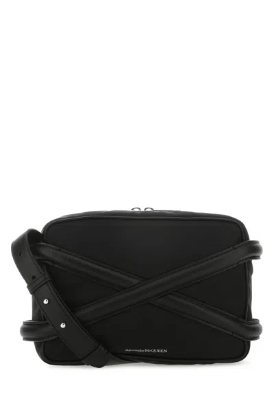 ALEXANDER MCQUEEN BORSA A TRACOLLA HARNESS IN NYLON NERO  UOMO