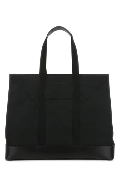 ALEXANDER MCQUEEN ALEXANDER MCQUEEN BLACK FABRIC SHOPPING BAG