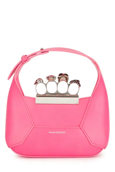 Alexander Mcqueen Alexander Mc Queen The Jewelled Hobo Mini Leather Shoulder Bag In Pink