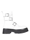 Alexander Mcqueen Leather Ankle Boots In White
