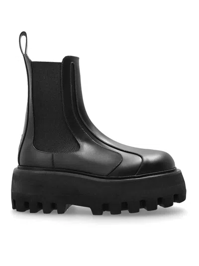 ALEXANDER MCQUEEN BLACK LEATHER CHELSEA BOOTS