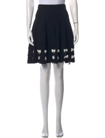 Pre-owned Alexander Mcqueen Bow Accents Mini Skirt In Black/white