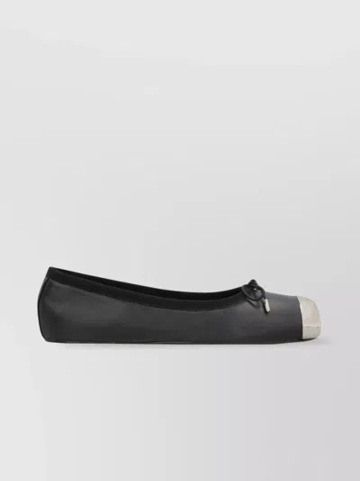 ALEXANDER MCQUEEN BOW DETAIL LEATHER BALLERINA SHOES