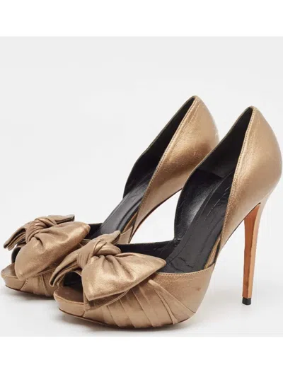 Pre-owned Alexander Mcqueen Bow-detail Leather Pumps
