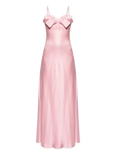 Alexander Mcqueen Bow-detail Maxi Slip Dress In Purple